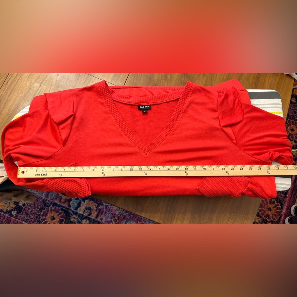 Torrid Ruffle Trim Sweatshirt - Lightweight French Terry - Picture 7 of 9